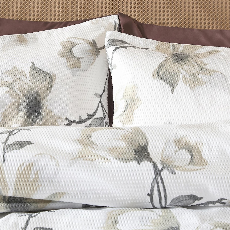 image 1 of OHS Botanics Embossed Bedding Set Waffle Duvet Cover with Pillowcase