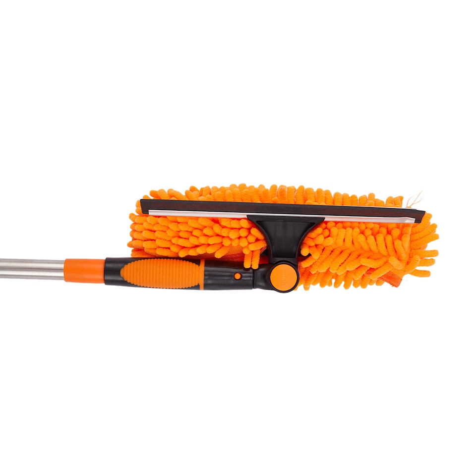 image 1 of Living and Home 2 in 1 Window Squeegee Cleaner Kit with 10 Extension Poles | Orange