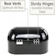 image 3 of CALITEK Retro Bread Bin Round Top Kitchen Counter Coated Carbon Steel Black