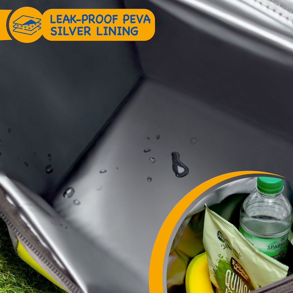 image 1 of SUNMER 9L Cooler Bag with Adjustable Shoulder Strap - Grey & Lime
