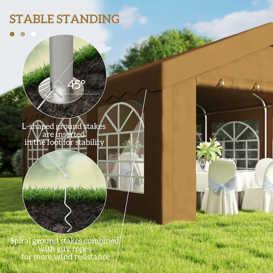 image 1 of Outsunny 6m Garden Gazebo Carport Shelter w/ Removable Sidewalls, Yellow