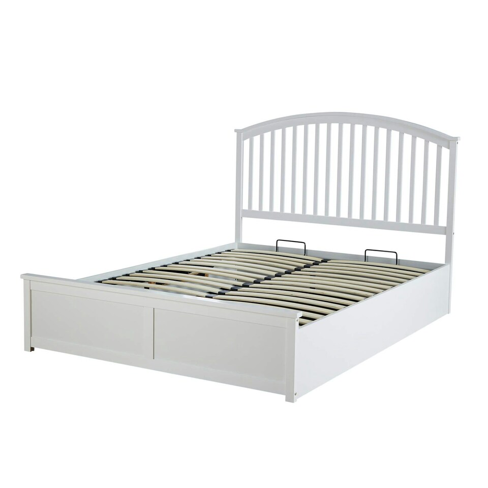 image 1 of Malmo Lift-Up Storage Ottoman Chest Box White