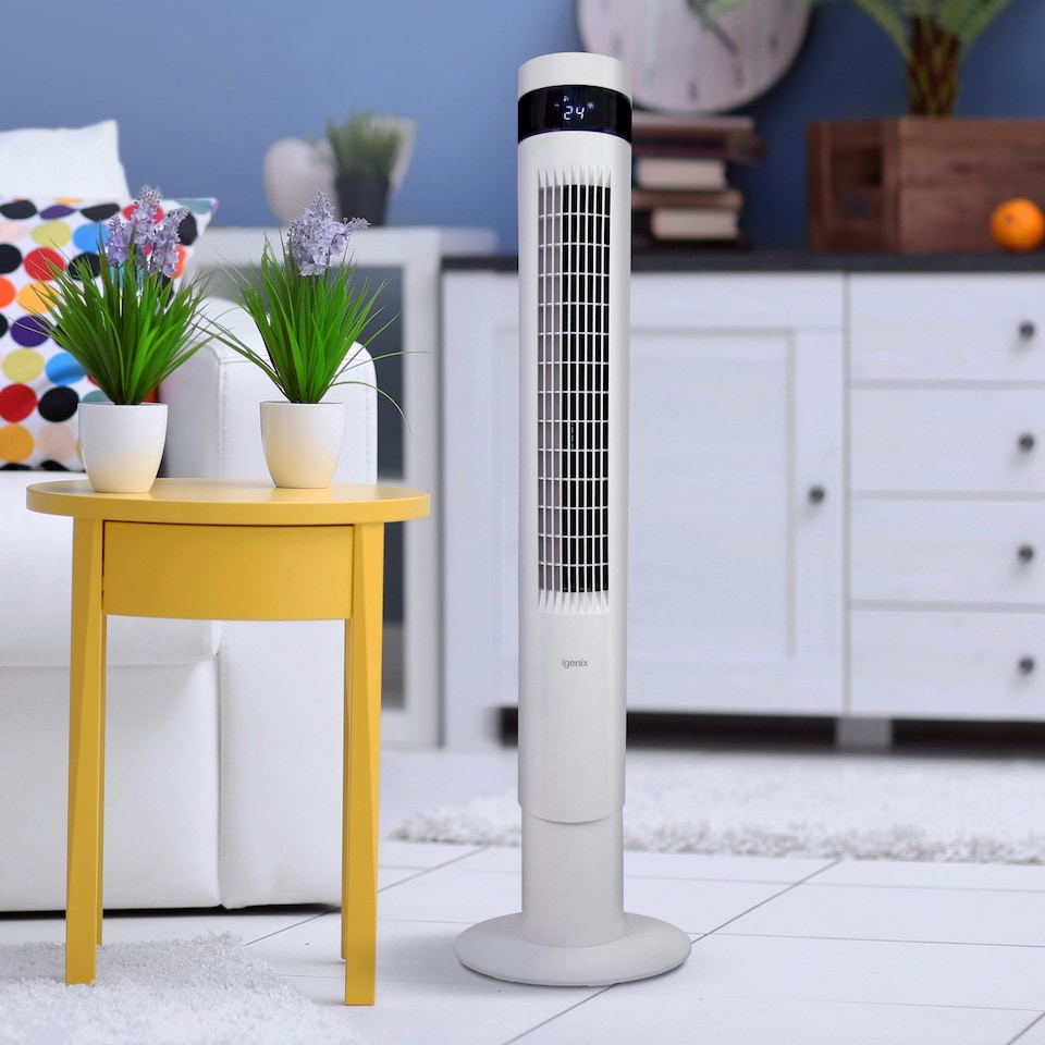 image 1 of Igenix IGFD6043W Digital Tower Fan, 43 Inch, White