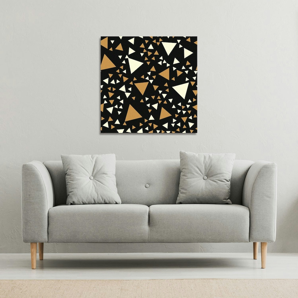 image 1 of Triangles on Black (Canvas Print) 127 x 127 x 4cm