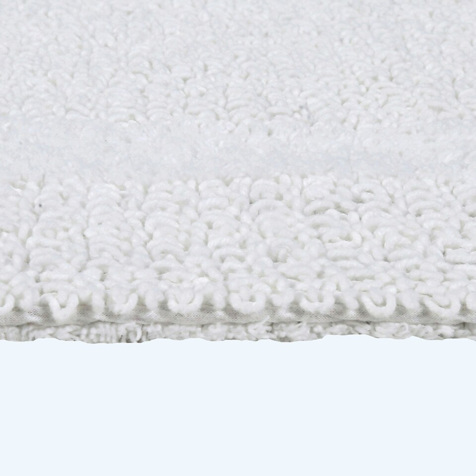 image 1 of Homescapes Luxury Reversible Cotton Pedestal Mat - White White