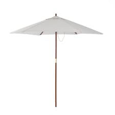 Charles Bentley Garden Large 2.4M Wooden Garden Patio Shade Umbrella - Light Grey