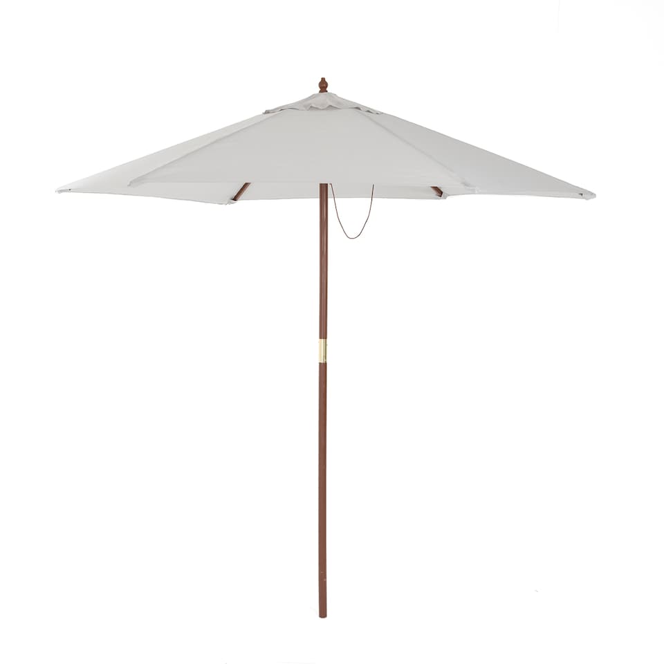 image 1 of Charles Bentley Garden Large 2.4M Wooden Garden Patio Shade Umbrella - Light Grey