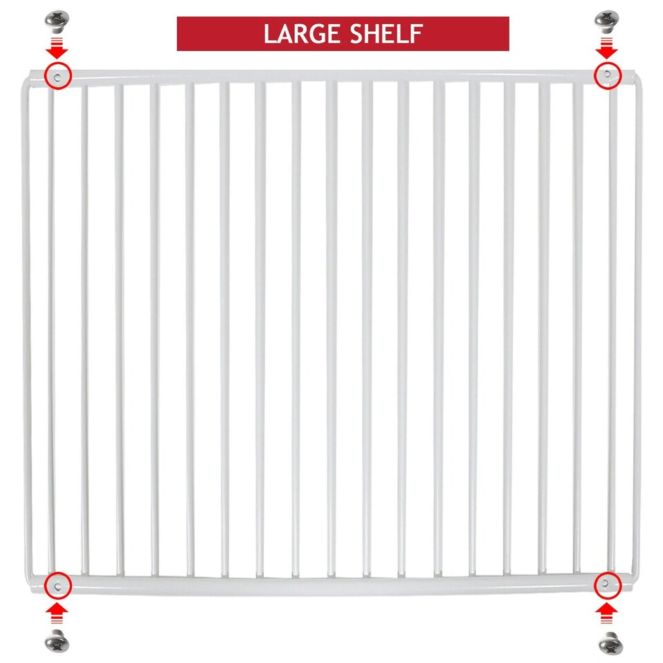image 1 of SPARES2GO Fridge Shelf for Hisense Freezer Adjustable White Extendable Arms 425mm - 670mm x 320mm White | 425-670mm x 320