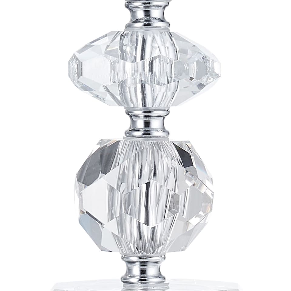 image 1 of Contemporary and Chic Clear K9 Crystal Glass Table Lamp Base with Faceted Moulds | Clear | Transparent | 1