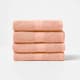 image 1 of Homescapes Turkish Cotton Hand Towel Set of 4 - Peach | Orange | Hand towel | 4