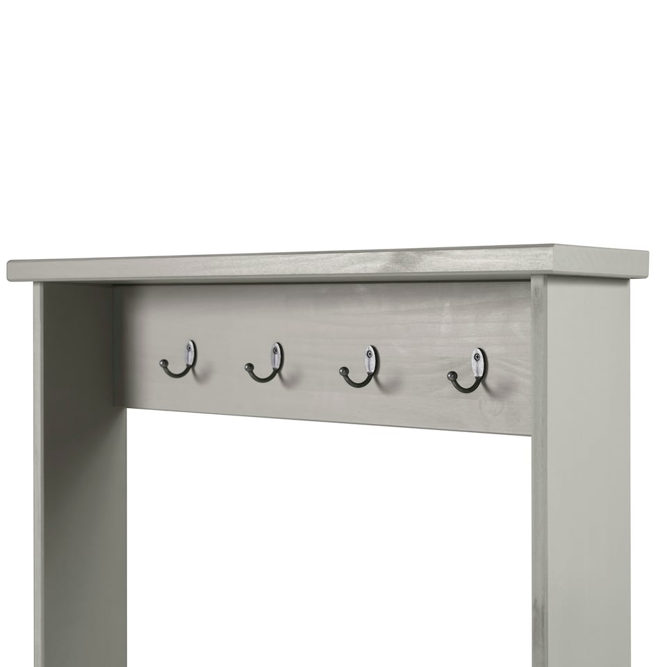 image 1 of Core Products Corona Grey, Hall Shoe Bench With Hat & Coat Rack H170cm x W80cm x D44cm Grey