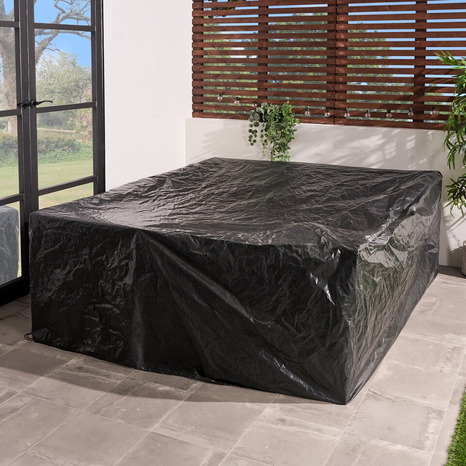 image 1 of OHS Garden Furniture Set Cover Outdoor Plastic with Drawstring Heavy Duty | Black