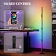 image 4 of HOMCOM LED Floor Lamp, 360degree RGB Detachable Corner Floor Lamp with App & Remote Control, Colour Changing Standing Lamp with Music Sync & Timing, for Living Room, Game Room, Dark Grey | Grey | Dark Grey
