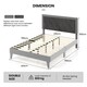 image 2 of COSTWAY Double Upholstered Platform Bed with Headboard Gray