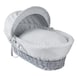 image 1 of Clair de Lune Grey Dimple Grey Wicker Moses Basket With Grey Rocking Stand