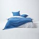 image 4 of Homescapes Cotton Rajput Ribbed Blue Cushion Cover - 60 x 60 cm | Blue | Blue | 60 x 60 cm