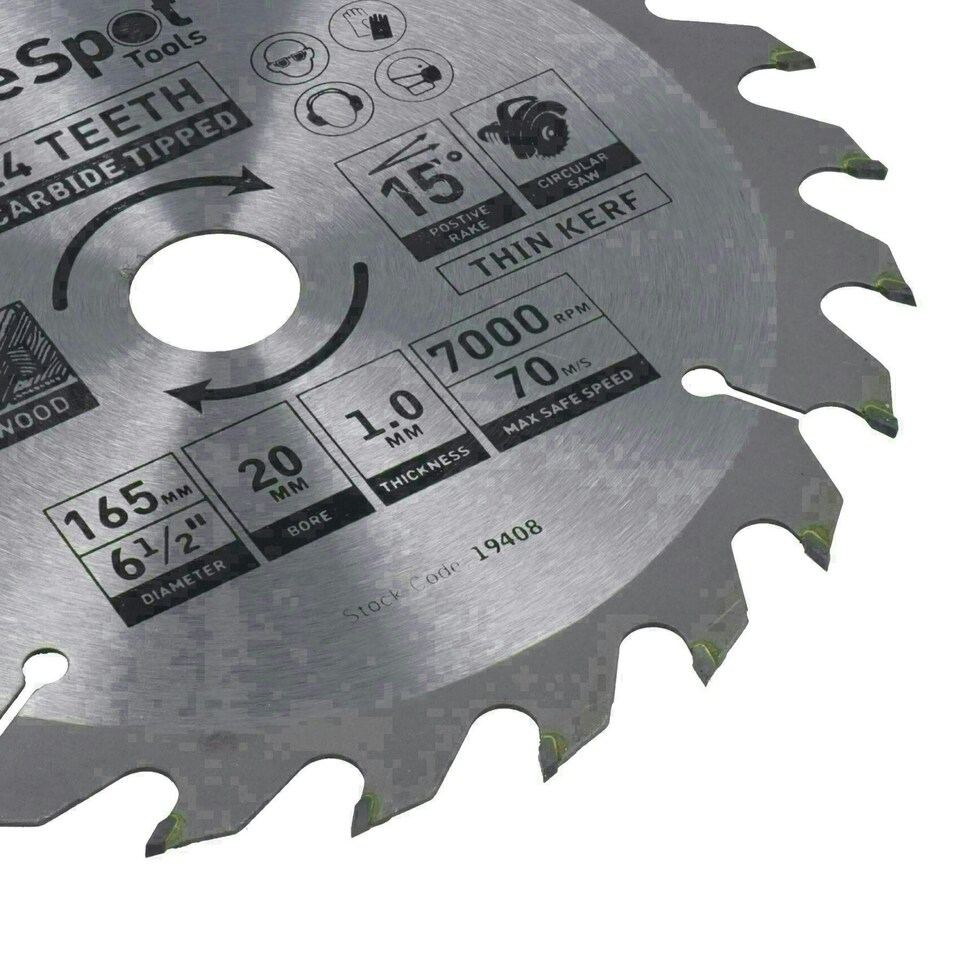 image 1 of Circular Saw Blade 165mm x 16 / 20mm 24 Teeth TCT Cutting Disc Wood 10pc
