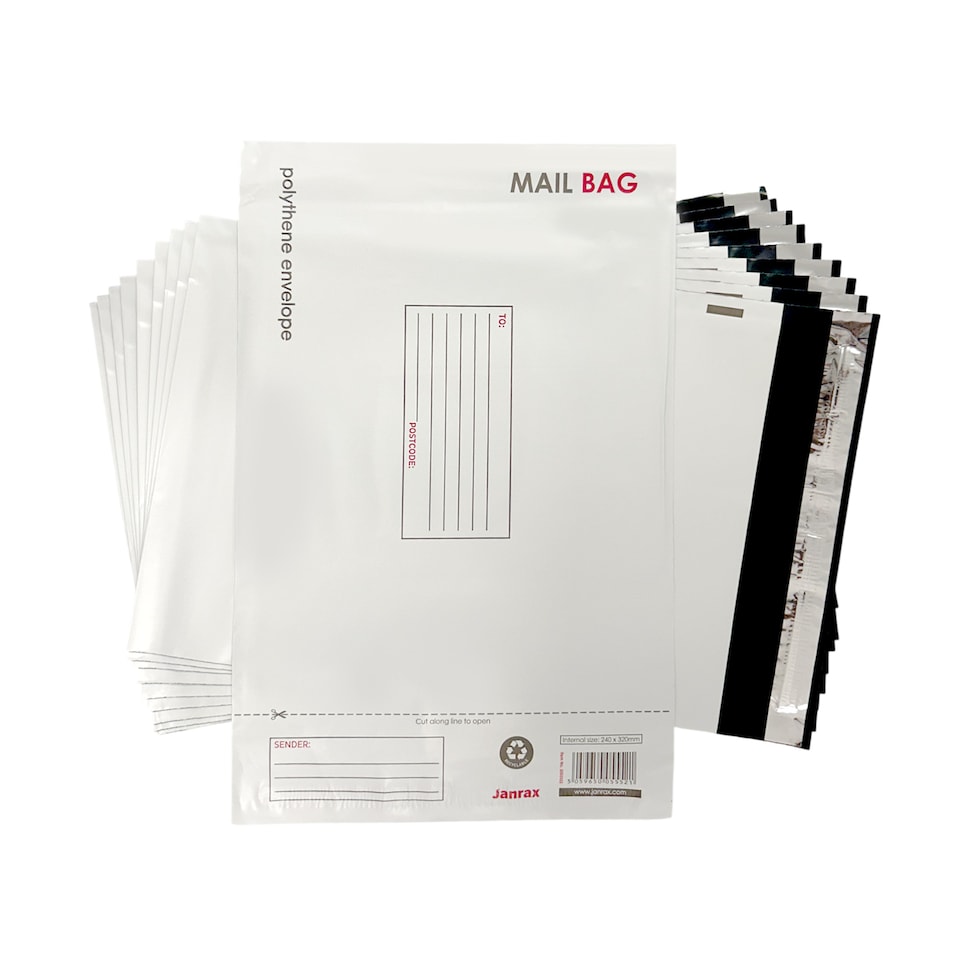 image 1 of Pack of 10 Medium Polythene Mailing Bags 24x32cm – Secure Peel & Seal Envelopes