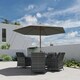 image 5 of Outsunny 2.5m Wood Garden Parasol Sun Shade Wooden Umbrella Canopy Grey | Light Grey