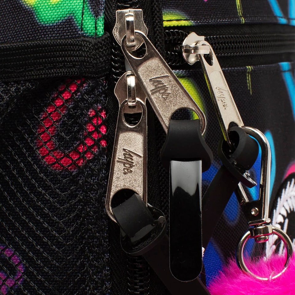image 1 of Kids Lunch Box Black Graffiti Hearts | Thermal Insulated School Bag 4.5L | Black | Black | One Size | 1