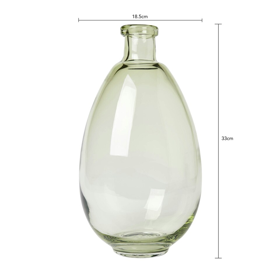 image 1 of BHS Recycled Tall Glass Vase, Green