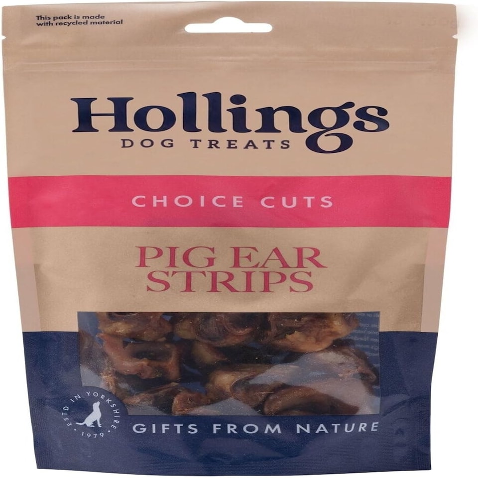 image 1 of Hollings Pig Ear Strips 500g (Bulk deal of 6) 3000g