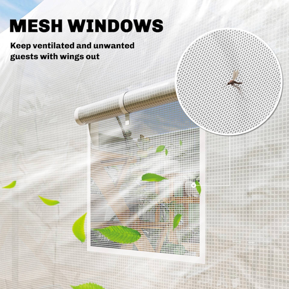 image 1 of Outsunny Large Walk-in Greenhouse Poly Tunnel Galvanised Garden Plants Grow Tent