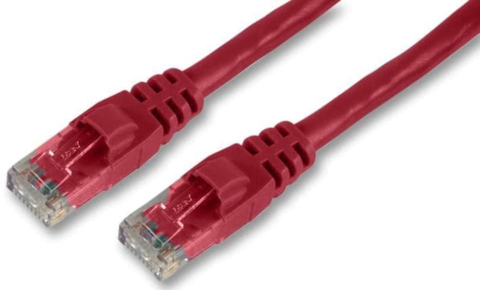 TUK - Cat6 RJ45 Male to Male Ethernet Patch Lead, 3m Red