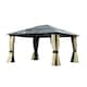 image 1 of Outsunny 3.6 x 4m Hardtop Gazebo Canopy with Polycarbonate Roof and Aluminium Frame, Garden Pavilion with Mosquito Netting and Curtains