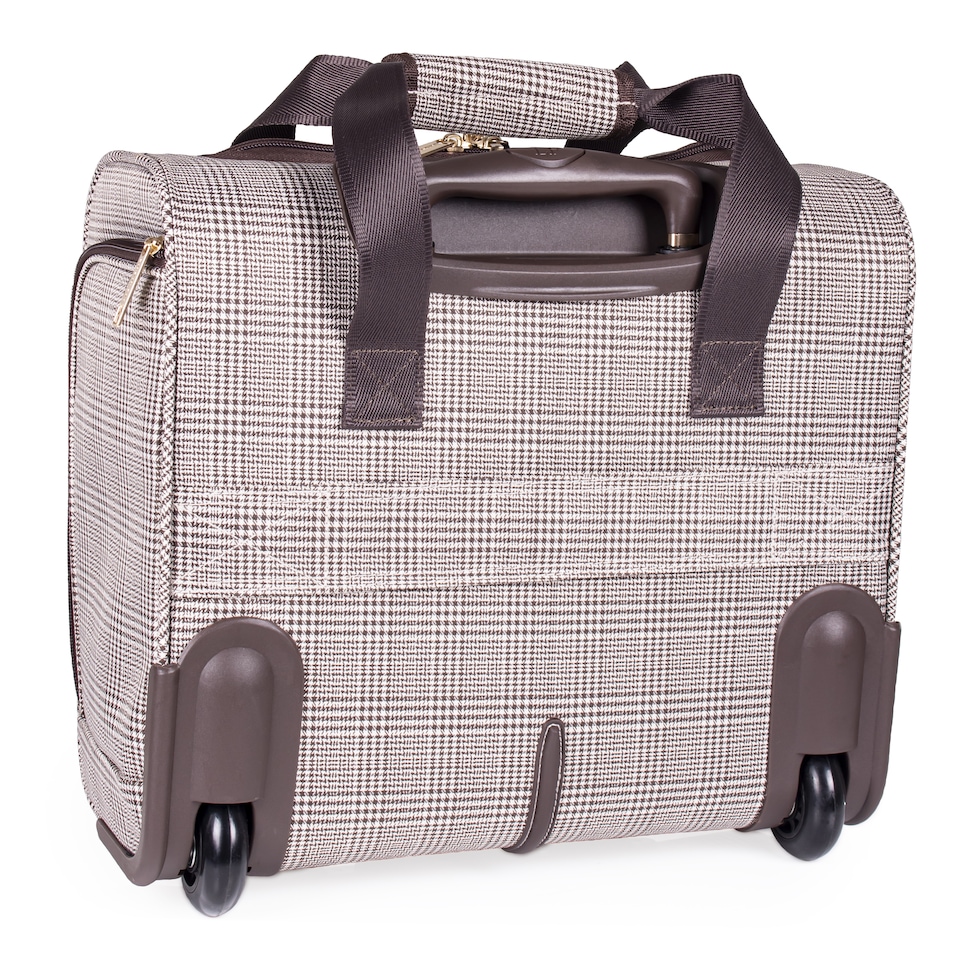 image 1 of London Fog Camberley 15in Underseat Carry-On Flight Bag, 2 Wheel Cabin Suitcase, Brown