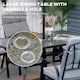 image 3 of Outsunny 7 PCs Garden Dining Set, Glass Table with Umbrella Hole