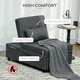 image 4 of HOMCOM Convertible Chair Bed with Padding Seat, 4-in-1 Multi-Functional Sleeper Sofa Bed, Recliner with Adjustable Backrest, Side Pocket, Wheels and Pillow, for Living Room, Grey