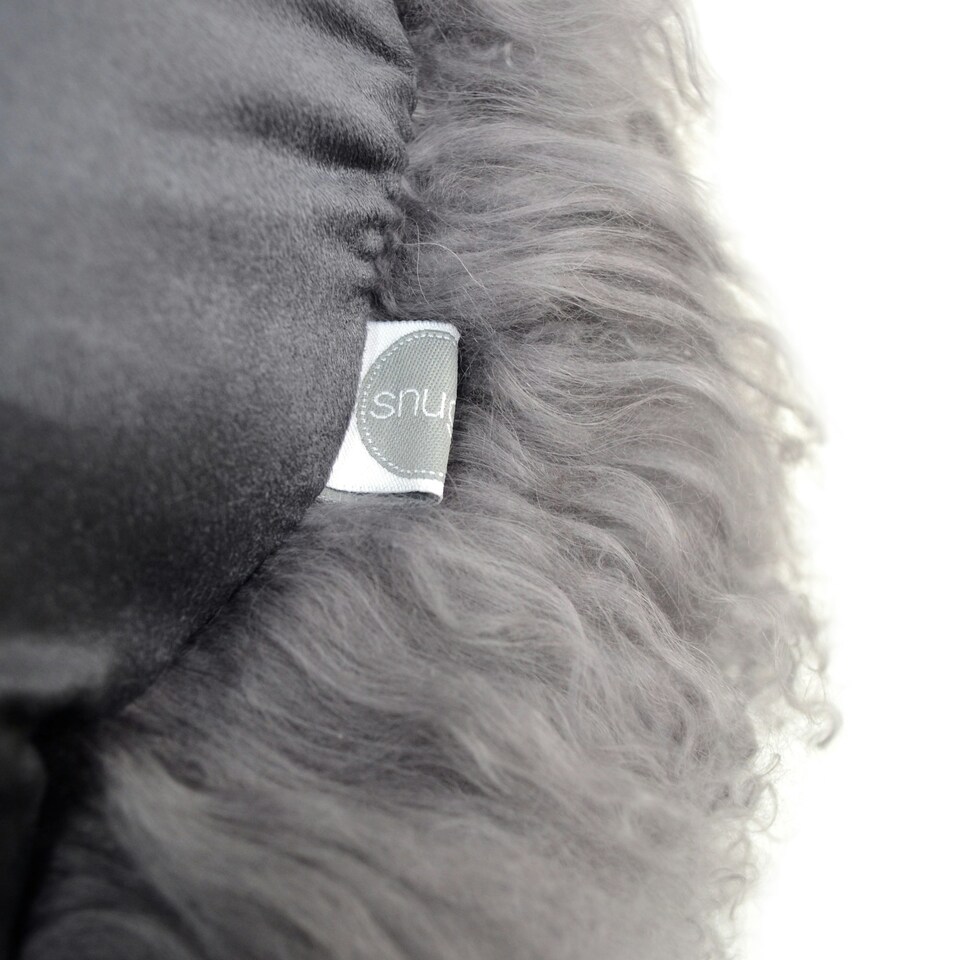 image 1 of SNUGRUGS Mongolian Sheepskin Cushion - Round - 40cm | Grey | Round 40cm