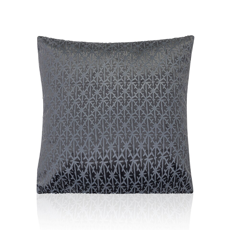 image 1 of Textured Velvet 45cm x 45cm Charcoal Cushion Set of 4 | Grey | 45cm x 45cm x 10cm | 4