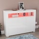 image 7 of Vida Designs Nova 3 Door LED Sideboard Buffet Cabinet Storage, White | White | 1