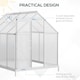 image 5 of Outsunny Polycarbonate Walk-in Garden Greenhouse w/ Sliding Door Silver Tone | Silver | 1