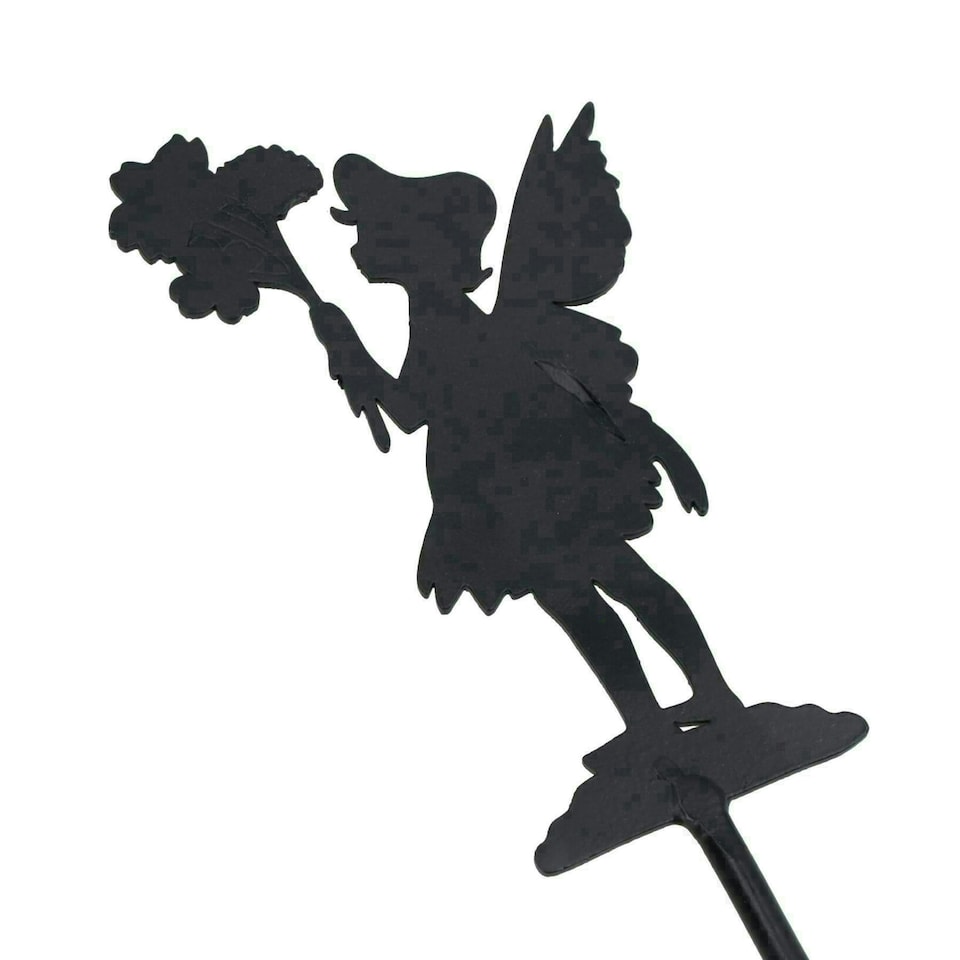 image 1 of Small Black Fairy Pixie Silhouettes Set of 4 Stake Garden Lawn Yard Ornament