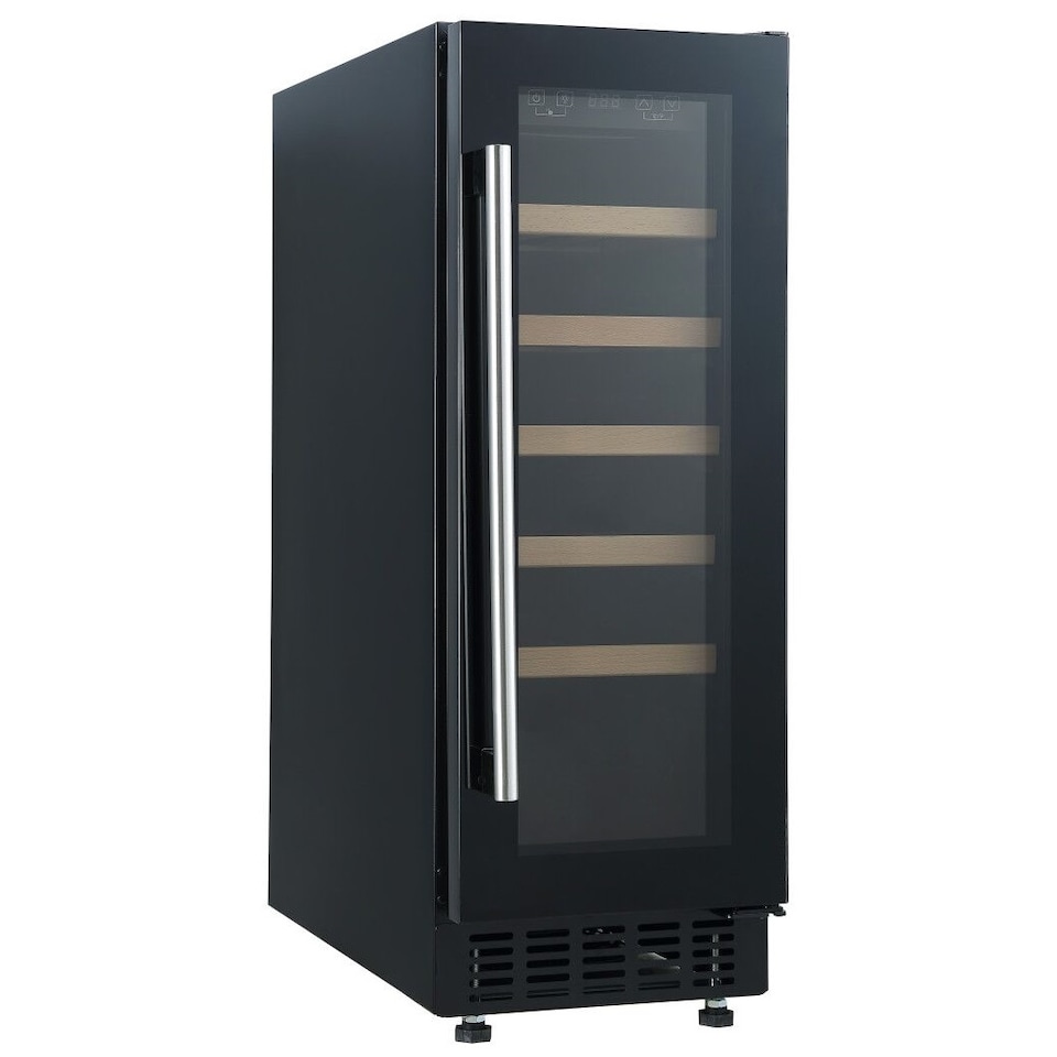 image 1 of Cookology CWC301BK 30cm Wine Cooler, Black, 20 Bottles, 60L, Digital Temp Control, 5 Shelves, Reversible Door