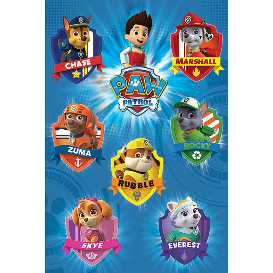 Paw Patrol Crest Poster - Multicoloured - One Size