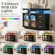 image 5 of HOMCOM High Gloss Sideboard with LED Lights, Power Outlets, Drawers