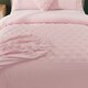 image 3 of Super Soft Teddy Duvet Cover Set Heart Embossed Cozy Fleece Bedding | Pink | Super King