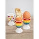 image 3 of KitchenCraft Egg Cup Set Multicolour Heart Striped 4 Piece