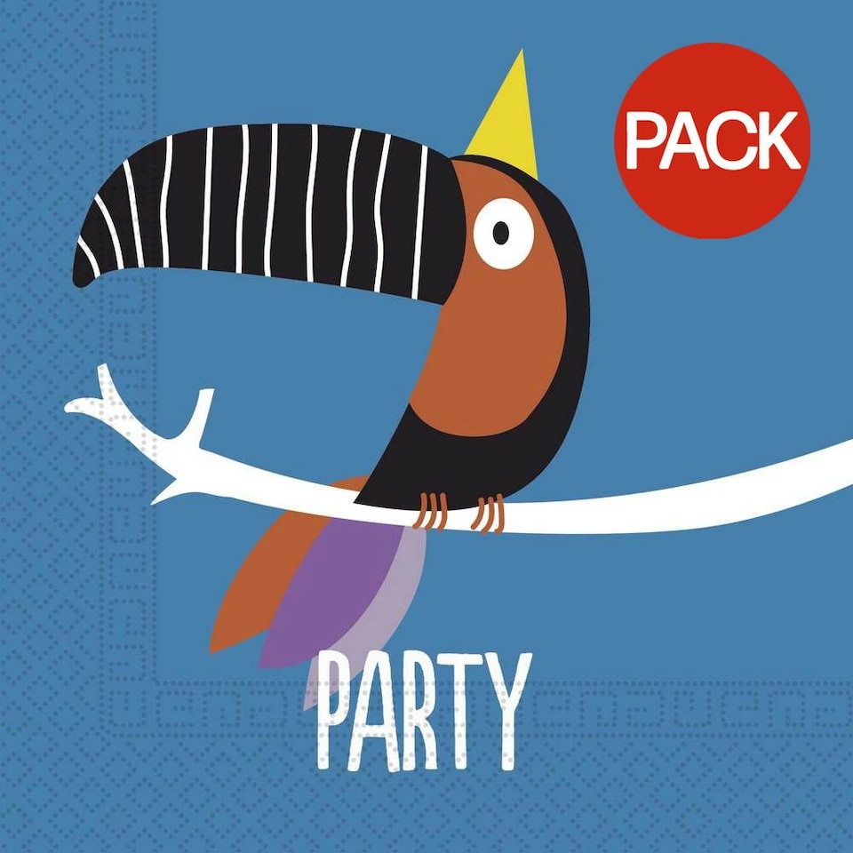 Procos Toucan Party Napkins (Pack of 20) - Blue - One Size