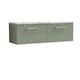 image 1 of Balterley Level Wall Hung 2 Drawer Vanity Unit & Laminate Worktop for Modern Bathroom Storage | Green | Satin Green