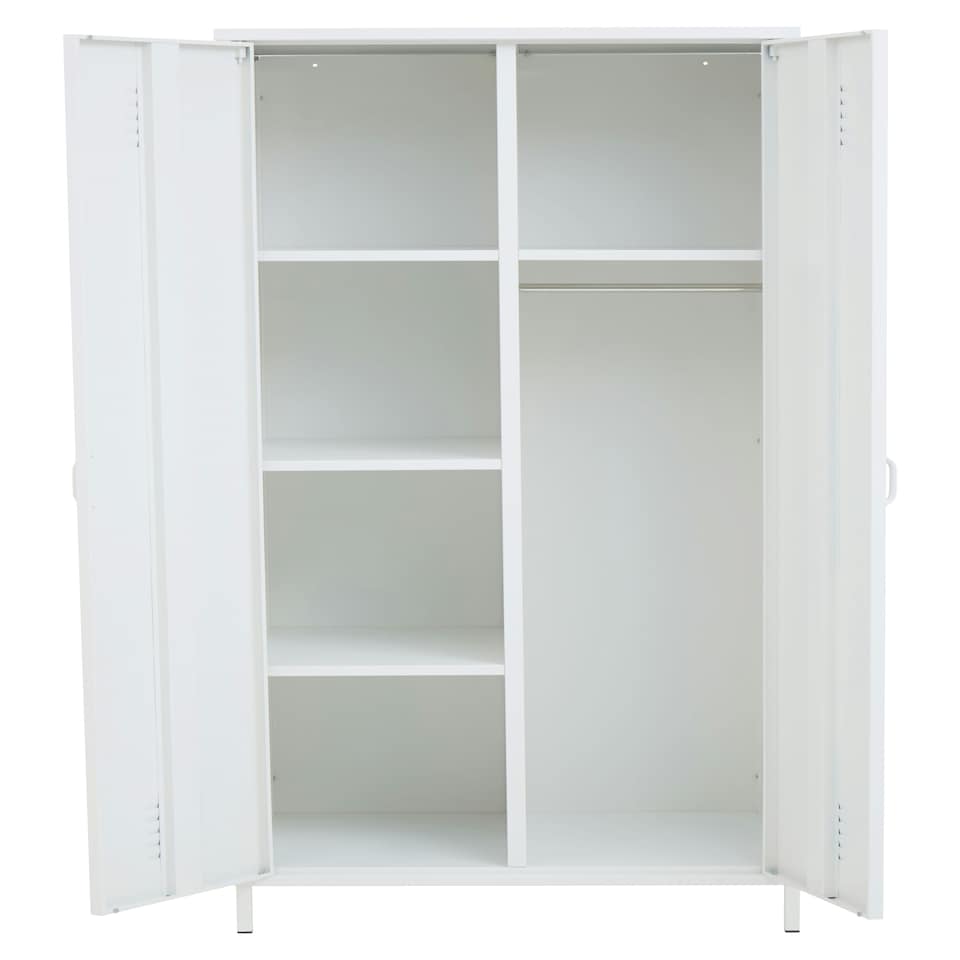 image 1 of Interiors by Premier Two Door Black Wardrobe, Customized Organation by Adjustable Shelf Wardrobe, Stylish Wardrobe With Drawers White
