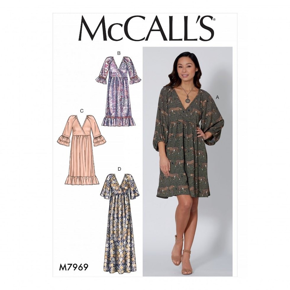 image 1 of McCall's 7969 Paper Sewing Pattern – Women’s Dress, Sizes Zz (L–XL–XXL), Easy