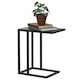 image 1 of HOMCOM C Shape Side Table w/ Wood-Effect Top Black