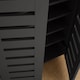 image 4 of Oslo 2 Door Wooden Shoe Storage Cabinet Rack Stand Cupboard Slatted Doors | Black