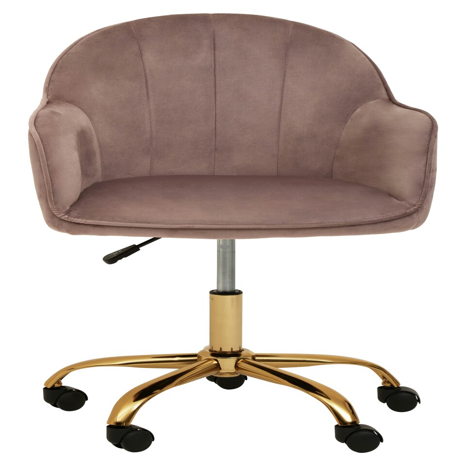 image 1 of Interiors by Premier Brent Pink Velvet And Gold Home Office Chair