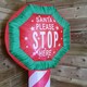 image 5 of 6ft (1.8m) Indoor Outdoor Inflatable LED Lit Santa Stop Here Christmas Sign